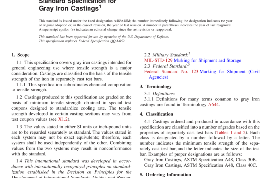 ASTM A48-03(R2021) pdf free download